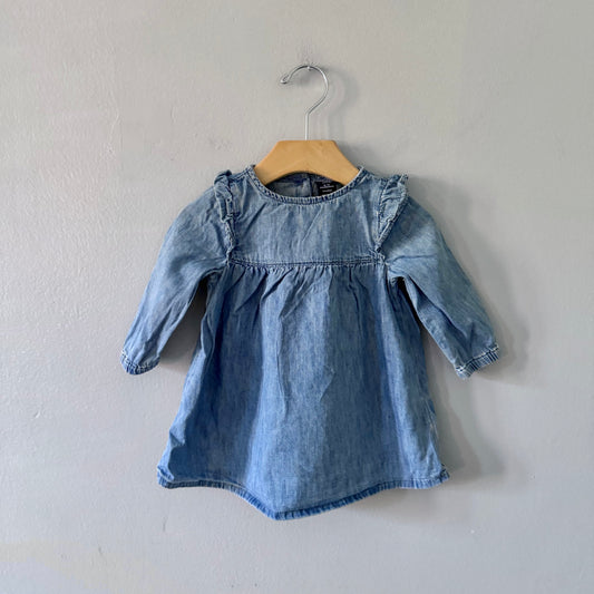Gap /  Chambray long sleeve dress / 6-12M