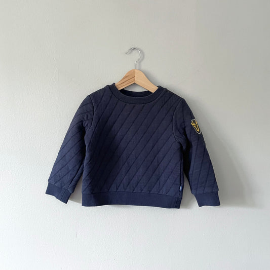 Obaibi / Navy quilted sweatshirt / 3Y