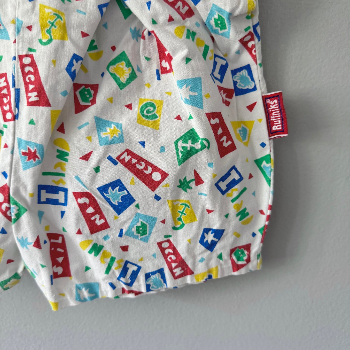 Vintage / White x sail overall shorts / 24M