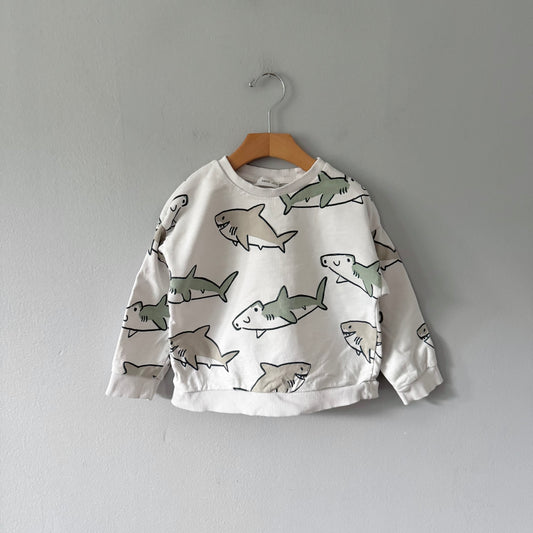Mango / White x shark sweatshirt / 4-5Y