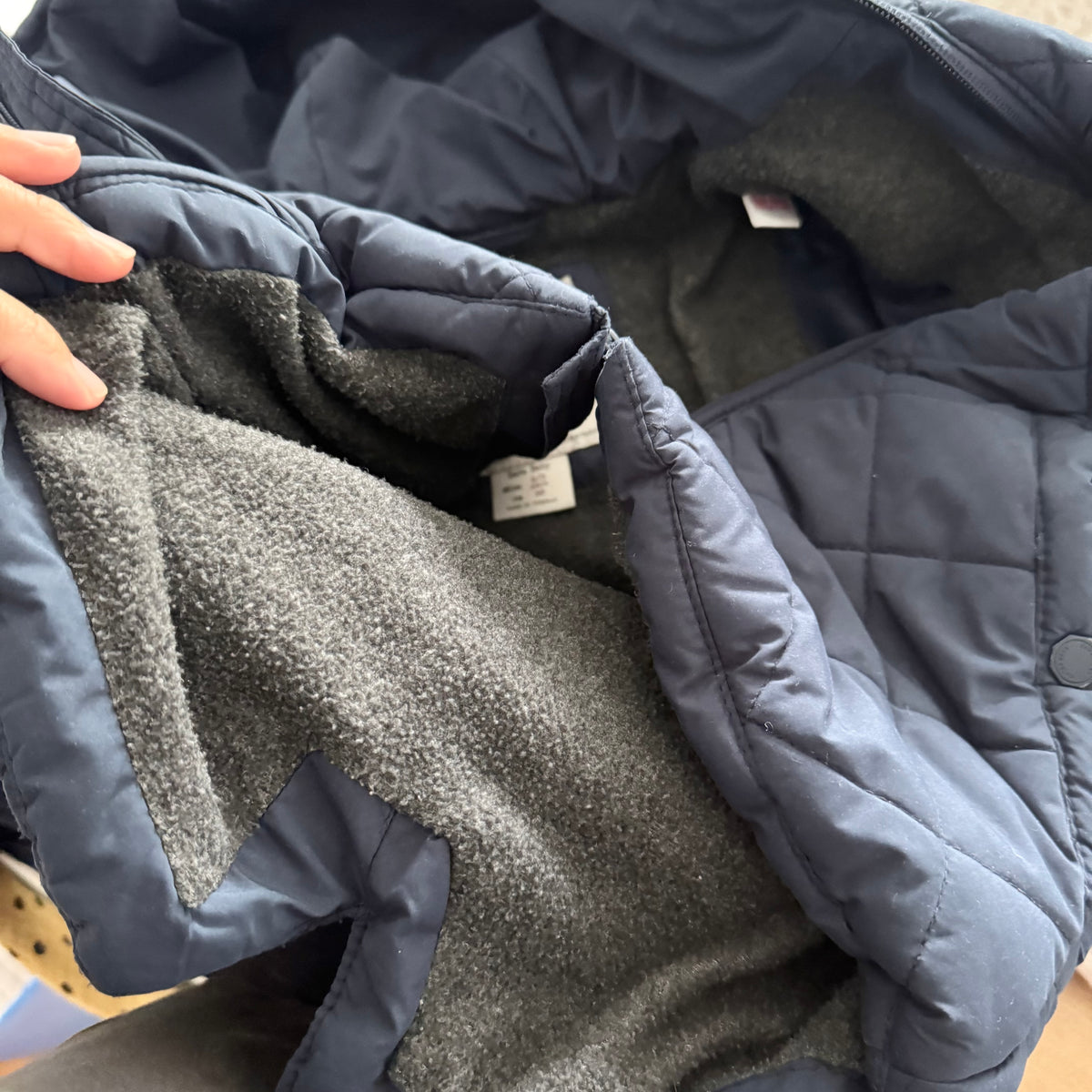 Zara / Navy fleece lined jacket / 2-3Y