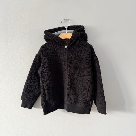 Roots / Black sherpa zip up / 5T