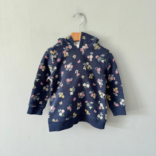 Anko / Navy x floral hoodie / 2T