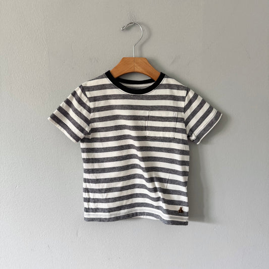 Gap / White x navy stripe T-shirt / 3Y