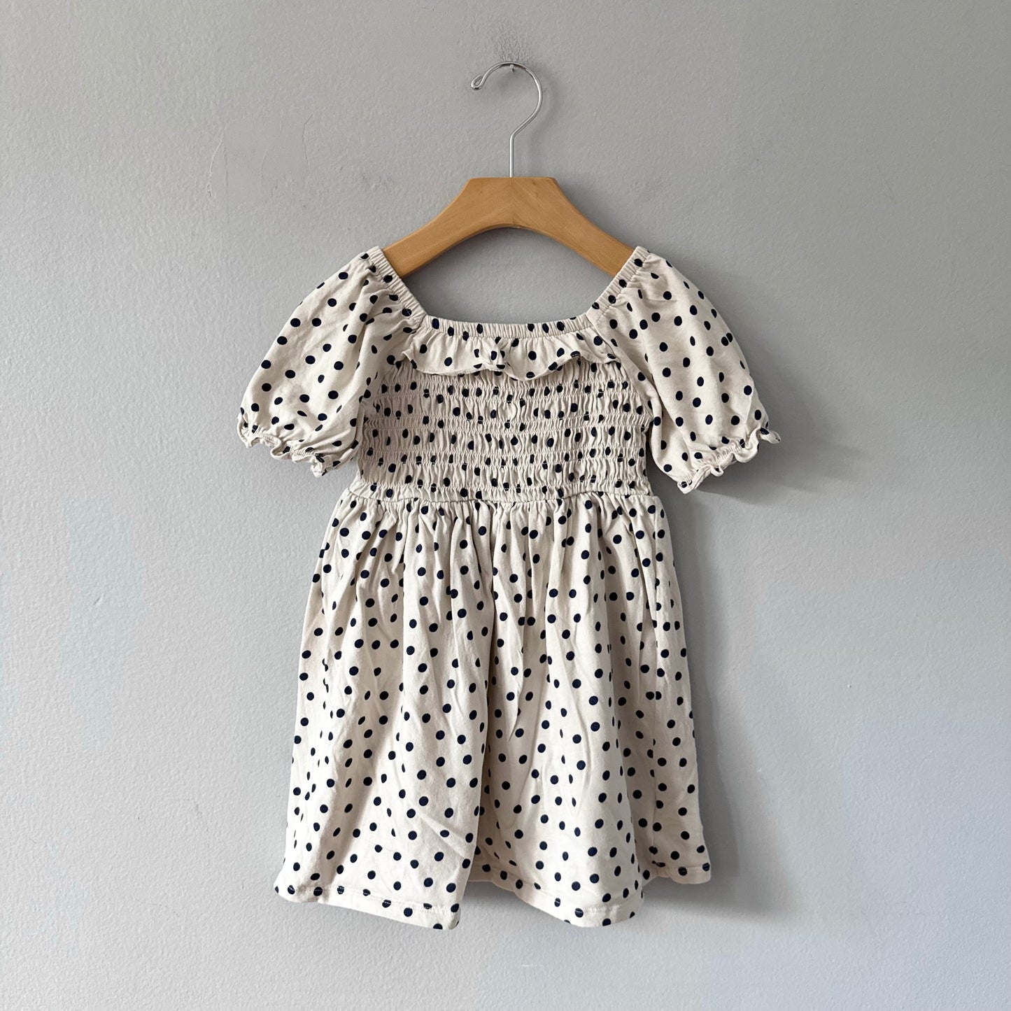 Gap	/ White x black dots dress / 5Y