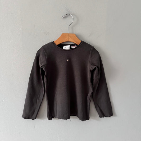 Zara / Dark grey ribbed long sleeve / 4-5Y