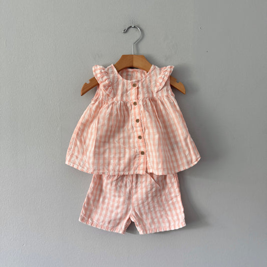 M&S / Orange gingham sets / 12-18M