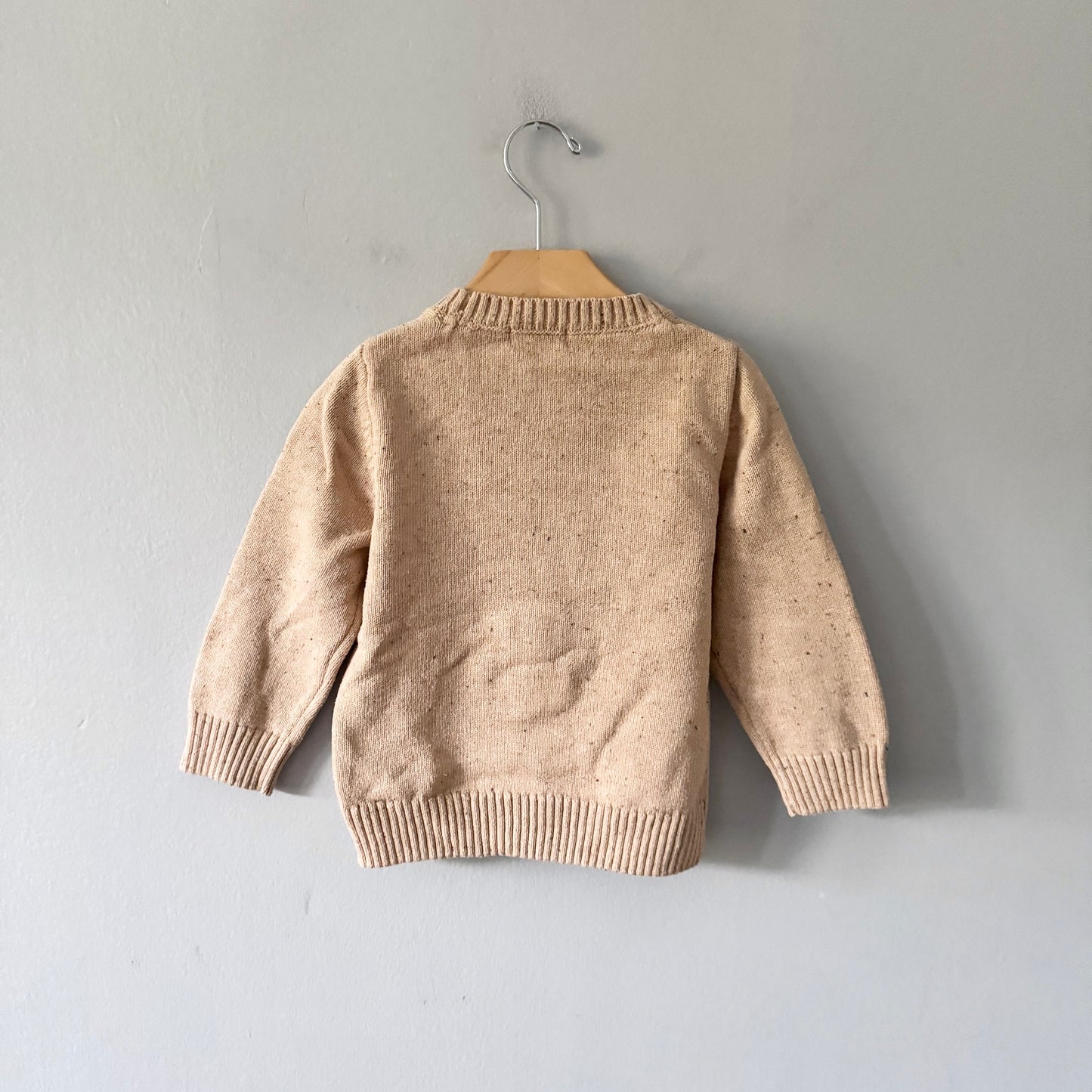 H&M / Brown holiday cotton kinit pullover	/ 2-4Y