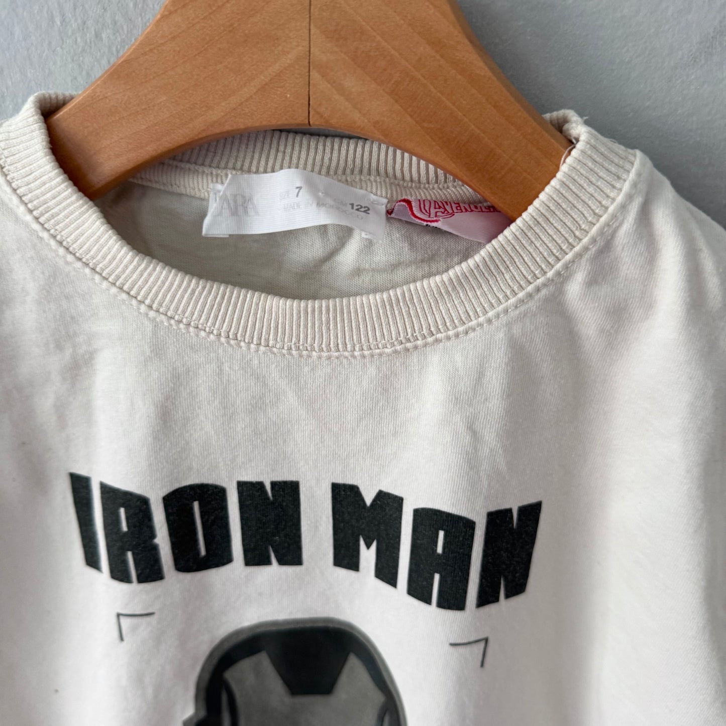 Zara x Marvel / White Iron Man T-shirt / 7Y