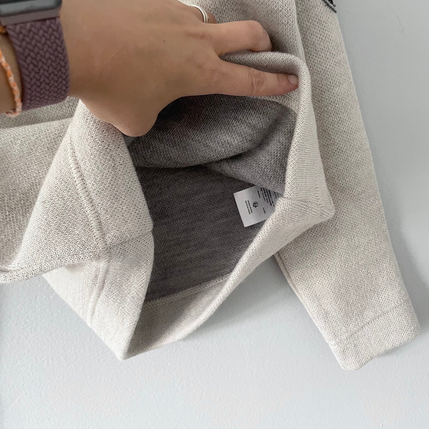 Bonpoint / Light grey half zip knit top / 8Y