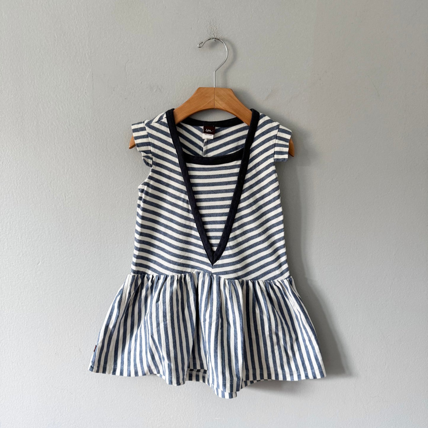 Tea / White blue stripe tank dress / 2Y