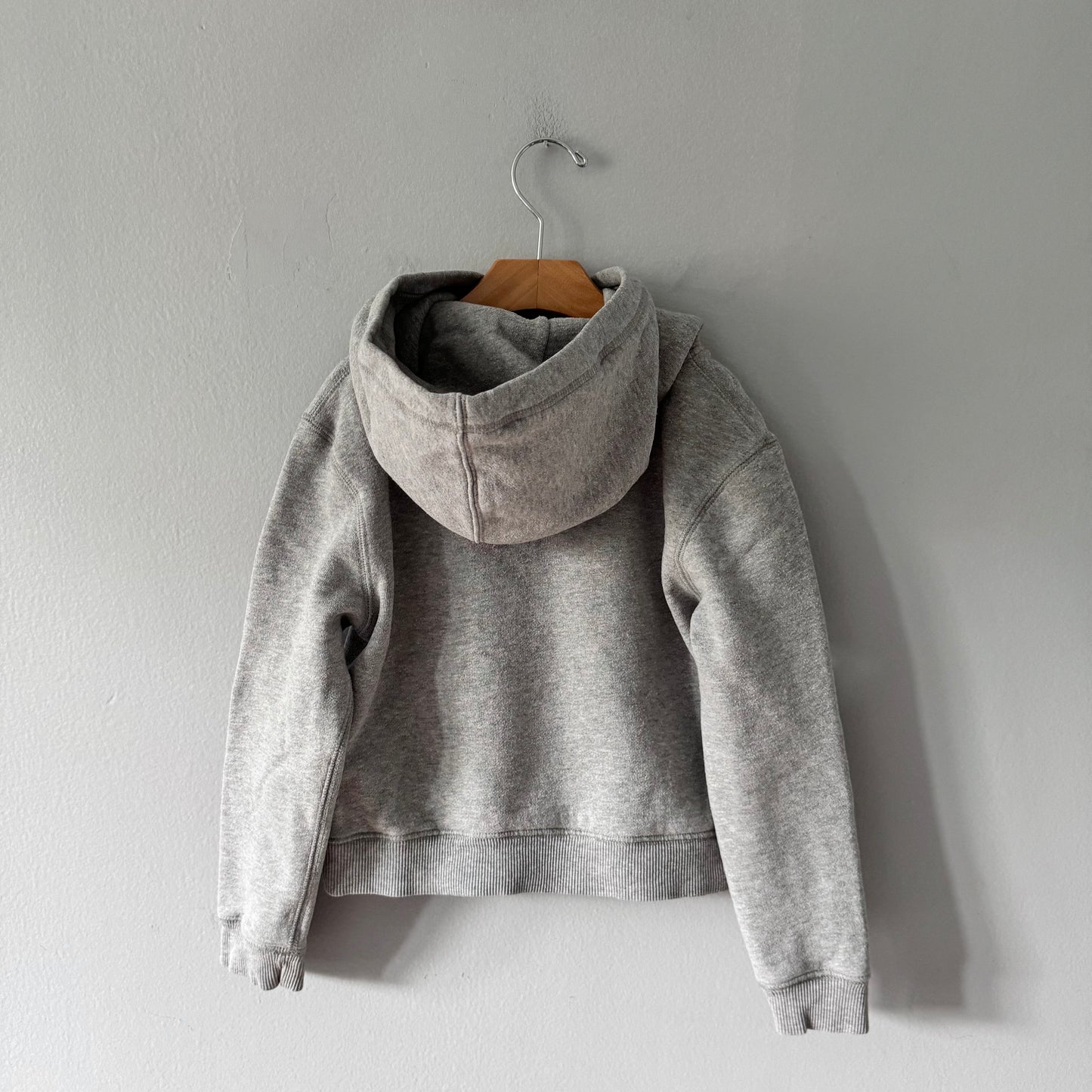 Roots / Light grey x pink logo hoodie / 7-8Y