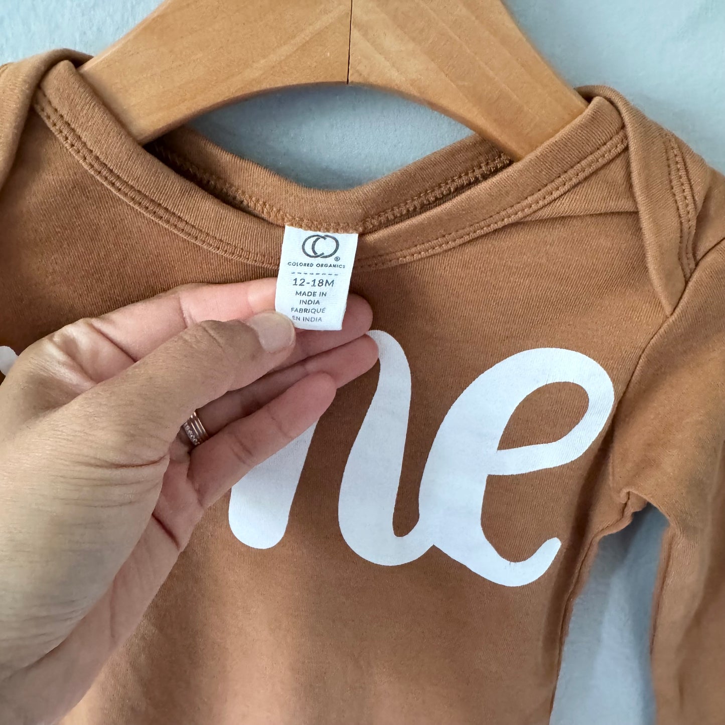 Colored Organics / Brown One onesie / 12-18M