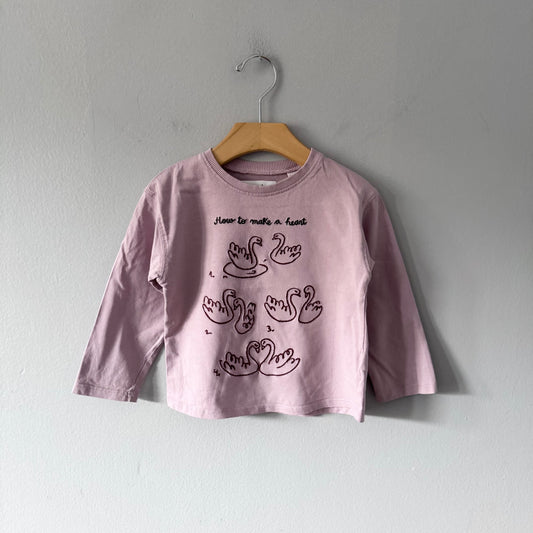Zara / Smokey pink swan long sleeve / 3Y