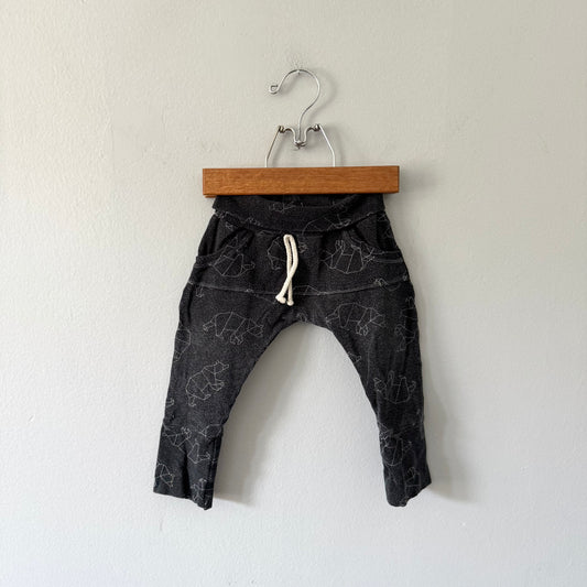 Handmade / Black x bear harem pants / 6-12M