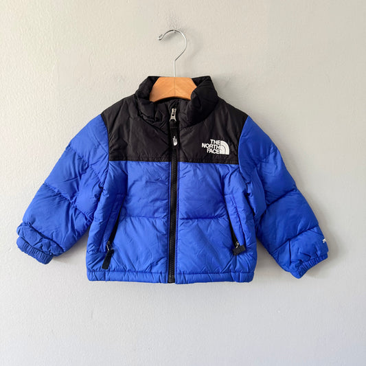 The North Face / Blue black puffer jacket / 2T