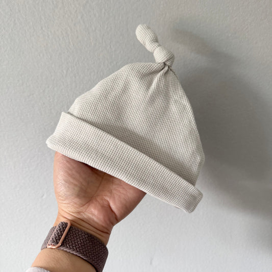 Rabbit + Bear / Waffle knotted cap / 3-6M