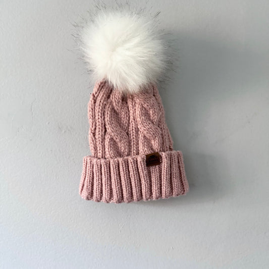 Roots / Pink knit hat / 12-24M