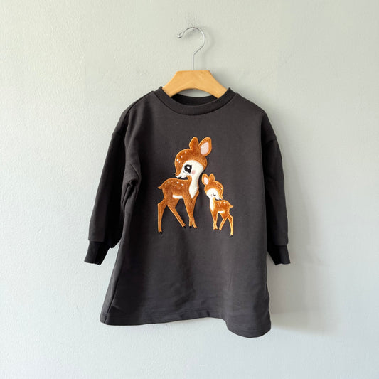 H&M / Black x Bambi sweatshirt dress / 3-4Y
