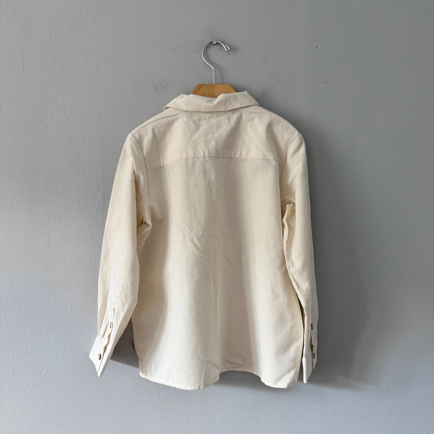 Wheat / White organic cotton shirt / 7Y - New with tag