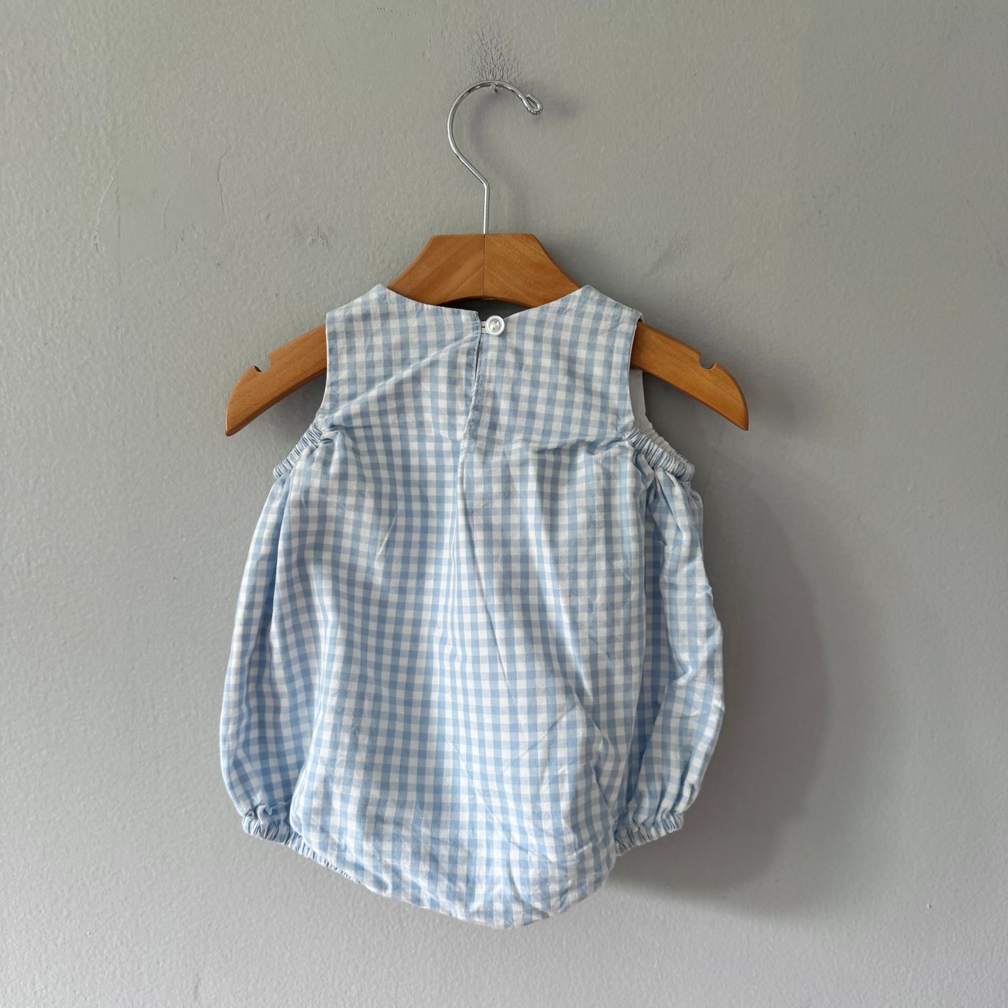 Vintage Anvy Kids / Gingham checked tank romper / 3M