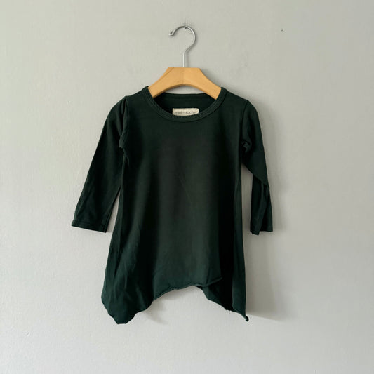 Mini mioche / Dark green long sleeve dress / 2Y