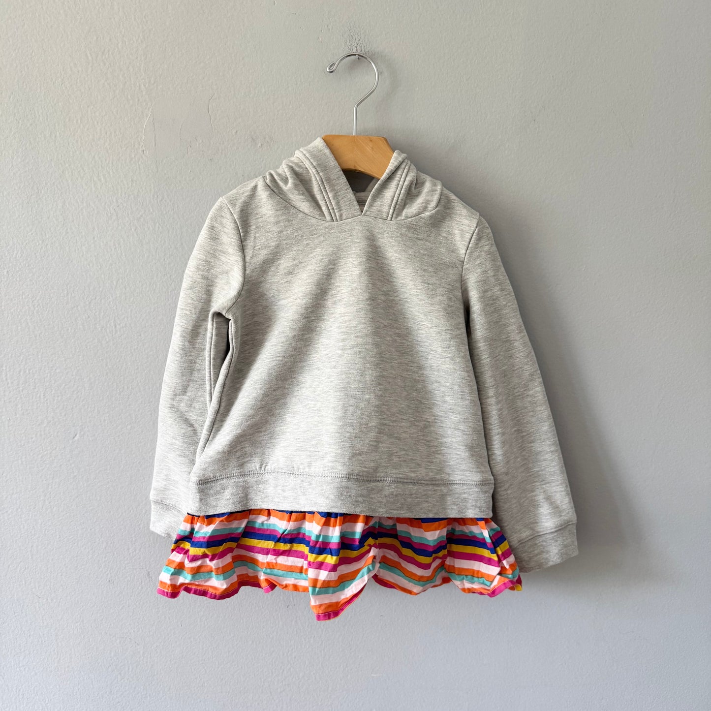 Tucker + Tate / Light grey x stripe hoodie / 5Y