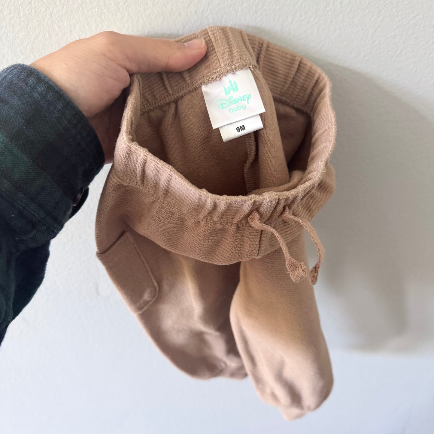 Disney Baby / White x brown Mickey crew set / 9M