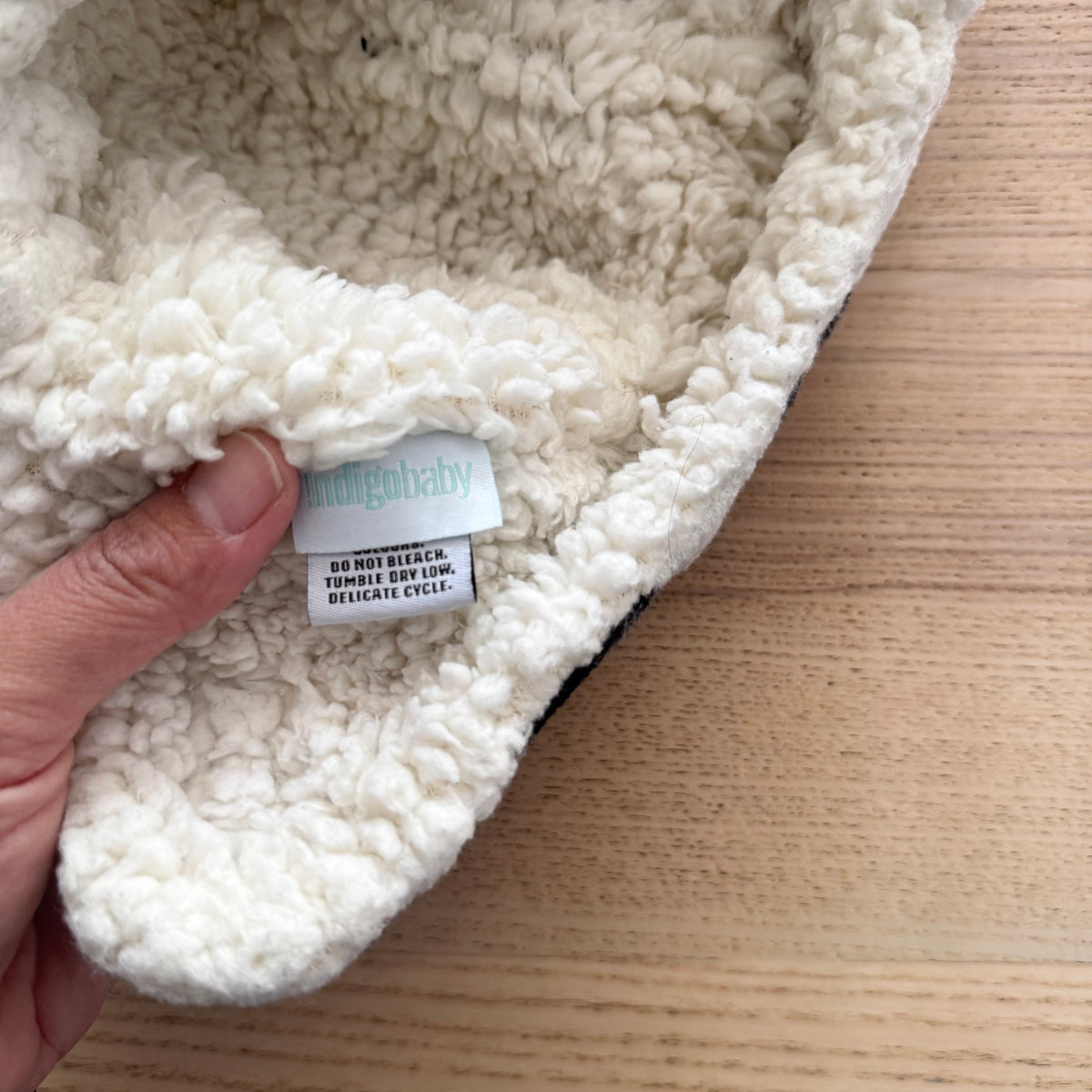Indigo baby / Plaid sherpa cap / 0-6M