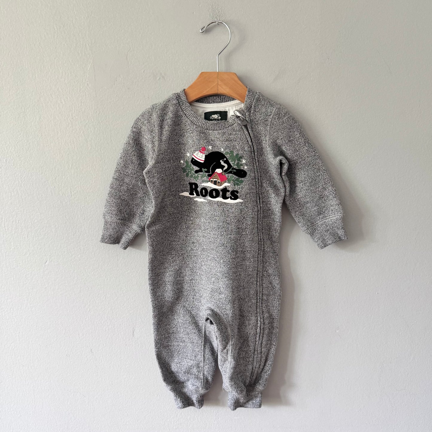 Roots / Salt and pepper romper / 6-12M