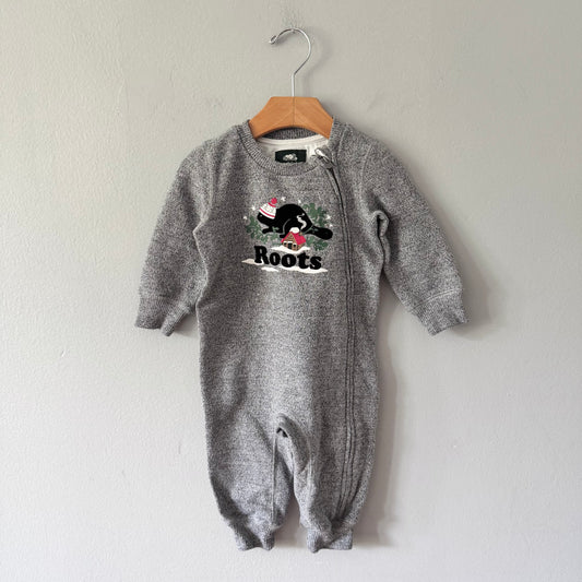 Roots / Salt and pepper romper / 6-12M