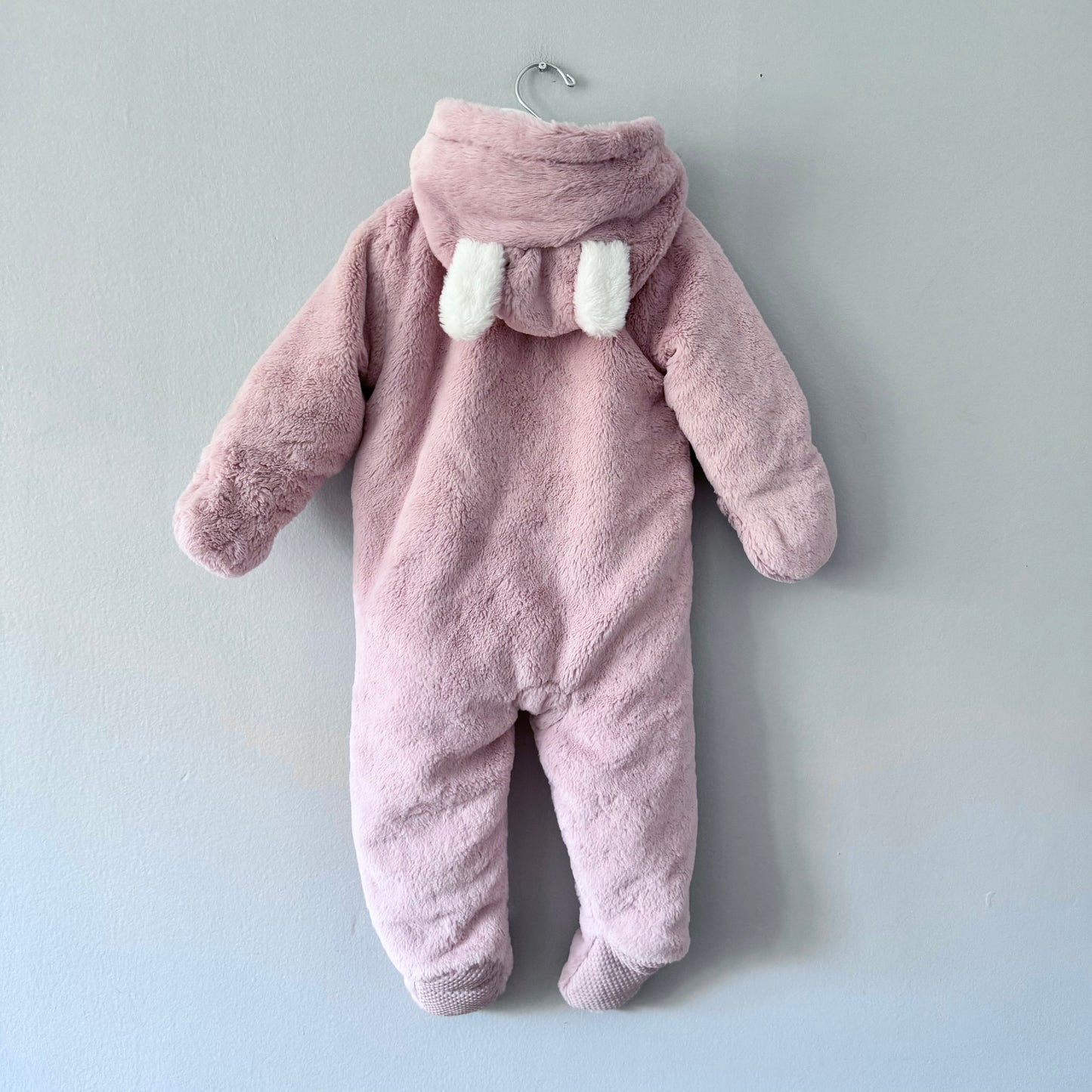 Primark / Pink sherpa bunting suit / 12-18M