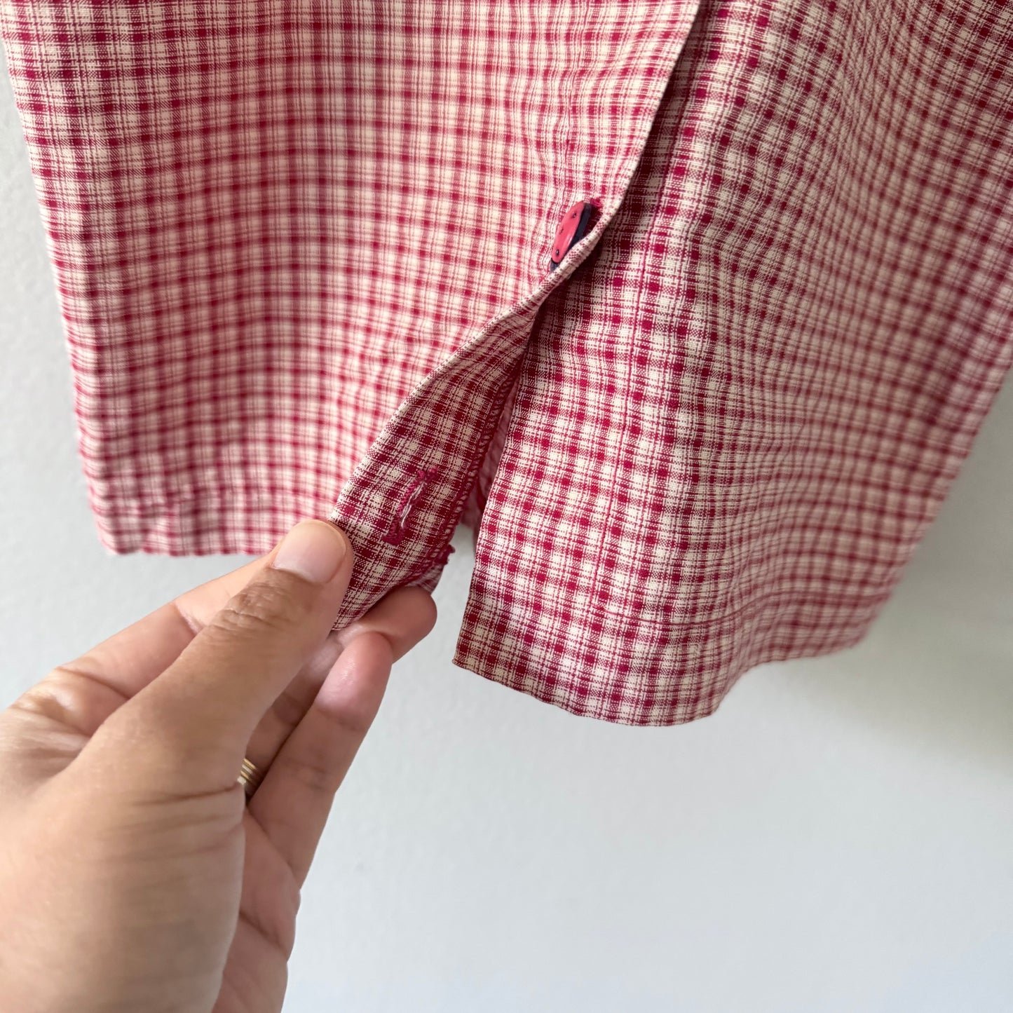 Vintage Robin / Red checked shirt / 3Y
