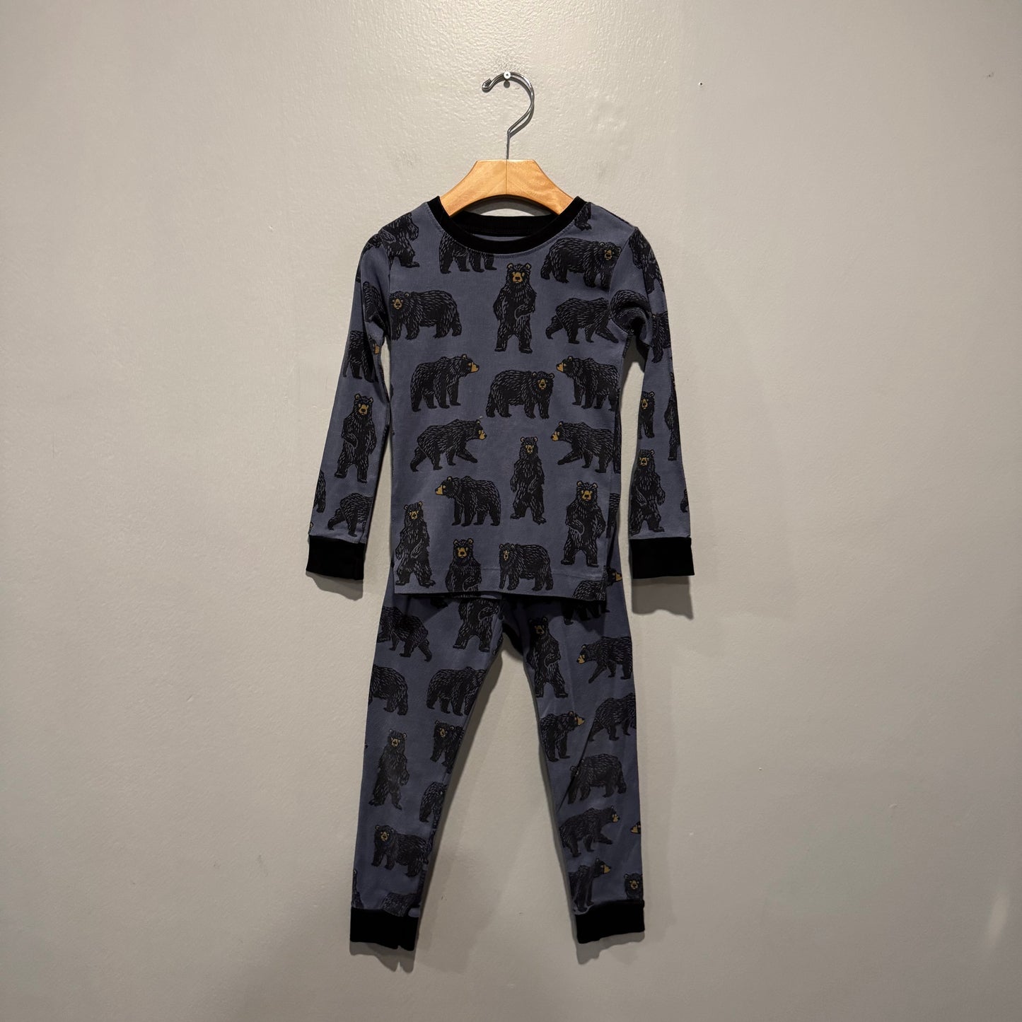 Little blue house / Purple x bear pajama set / 4Y