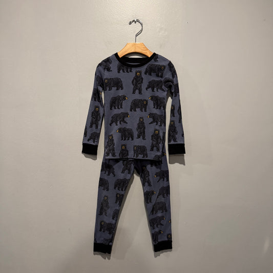 Little blue house / Purple x bear pajama set / 4Y