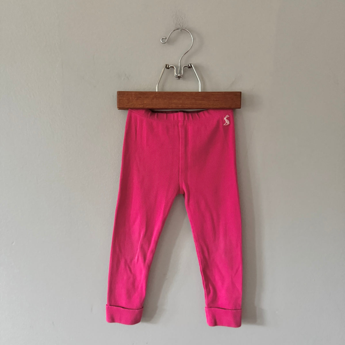 Joules / Pink ribbed leggings / 18-24M