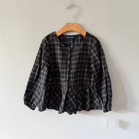 Ralph Lauren / Checked blouse tunic / 4Y - New with tag