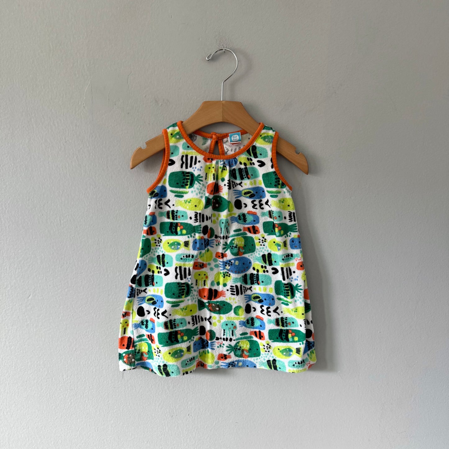 Tuctuc / Pile tank dress - fish / 2Y