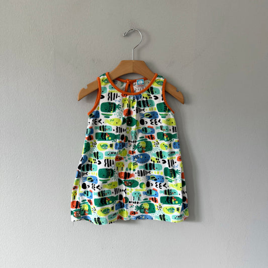 Tuctuc / Pile tank dress - fish / 2Y