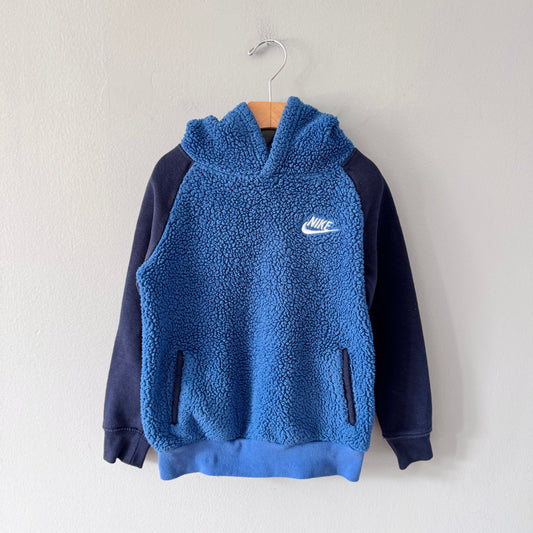 Nike / Blue sherpa hoodie / 4-5Y
