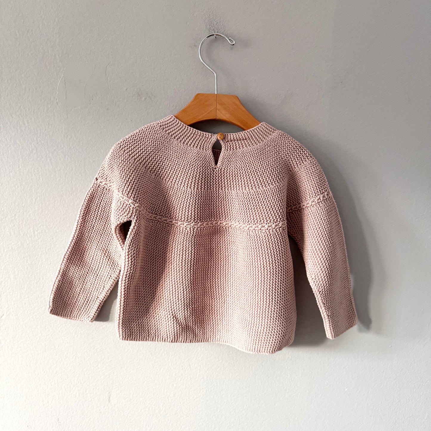 Zara / Light pink cotton knit tunic / 18-24M