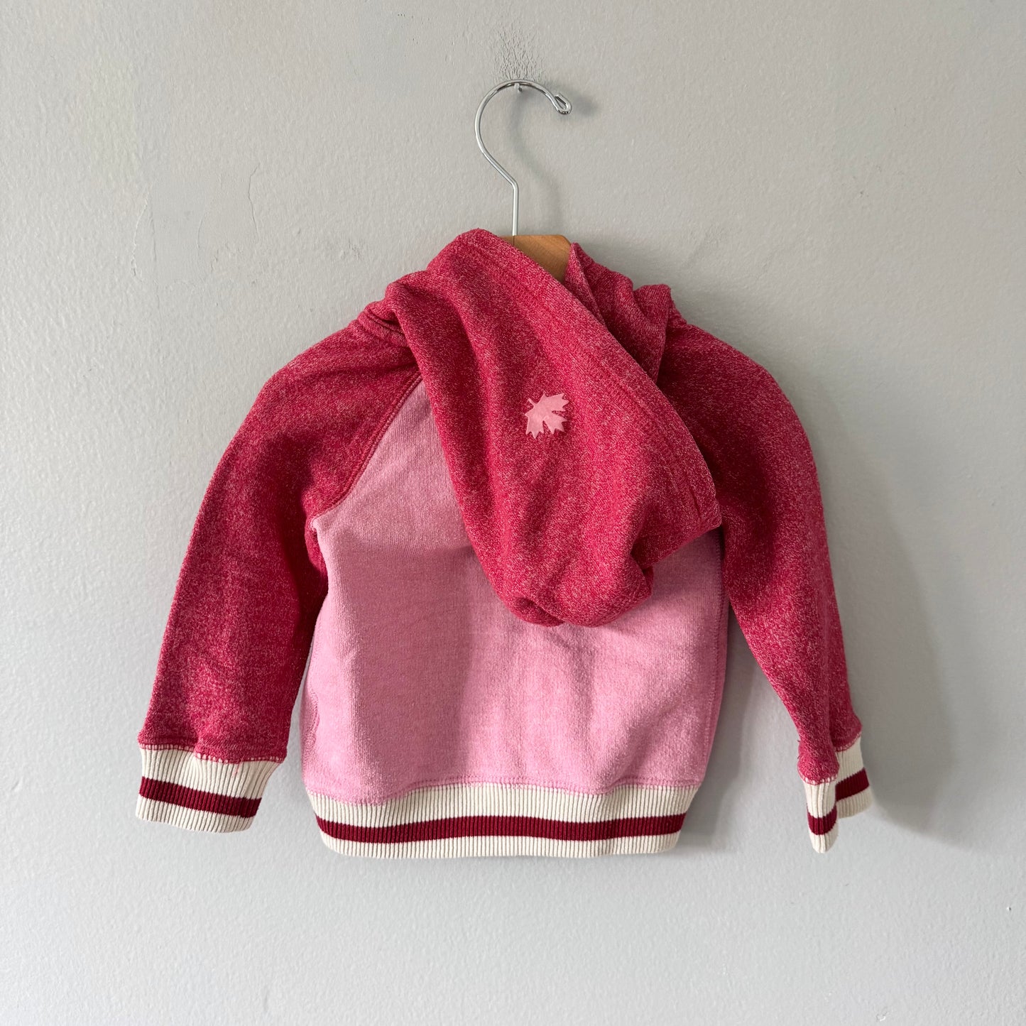 Roots / Pink zip up hoodie / 6-12M