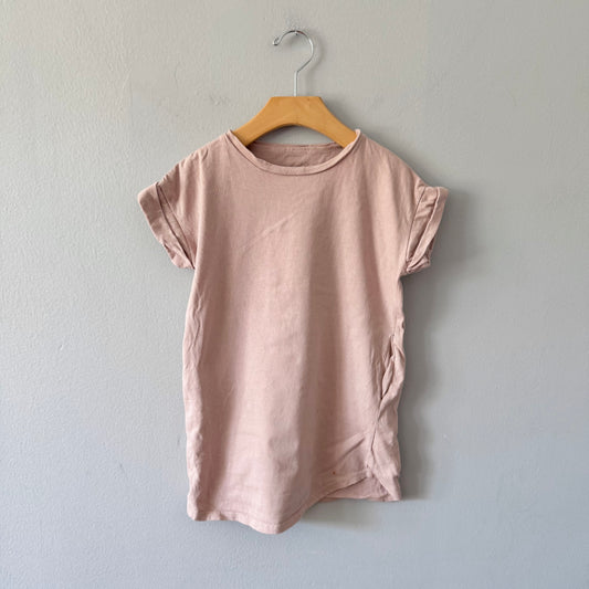 Mini mioche / Smokey pink short sleeve dress / 3-4Y
