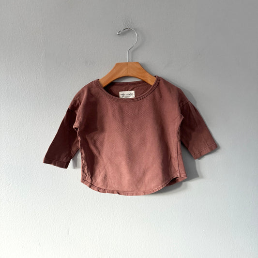 Mini mioche / Brown long sleeve top / 12-18M