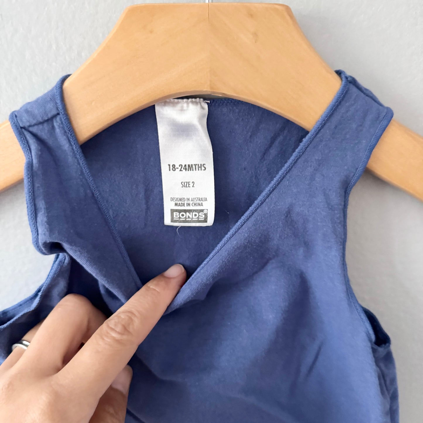 Bonds / Smokey blue tank onesie / 18-24M