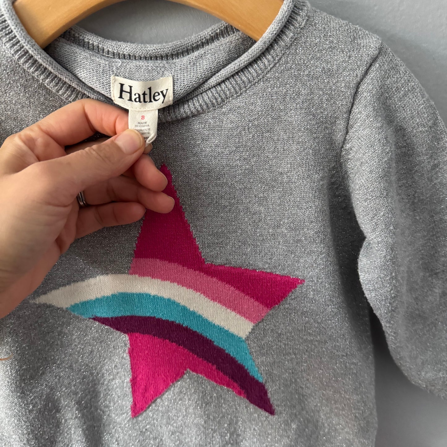 Hatley / Silver knit x star tutu dress / 3Y