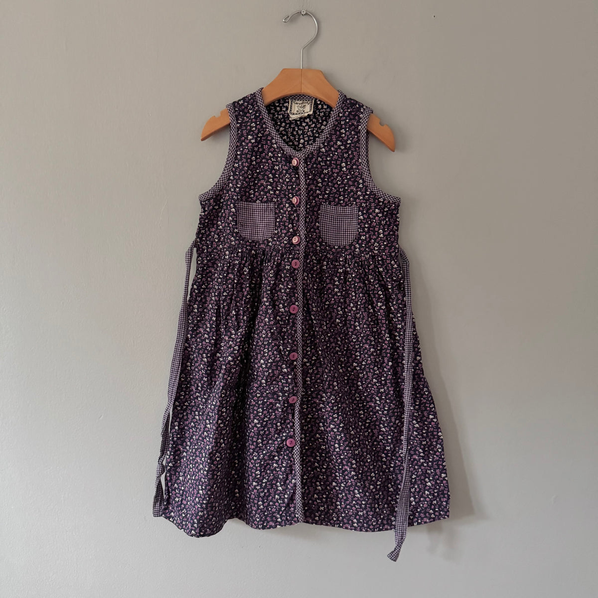 Vintage / Purple tank cotton dress / 3-4Y
