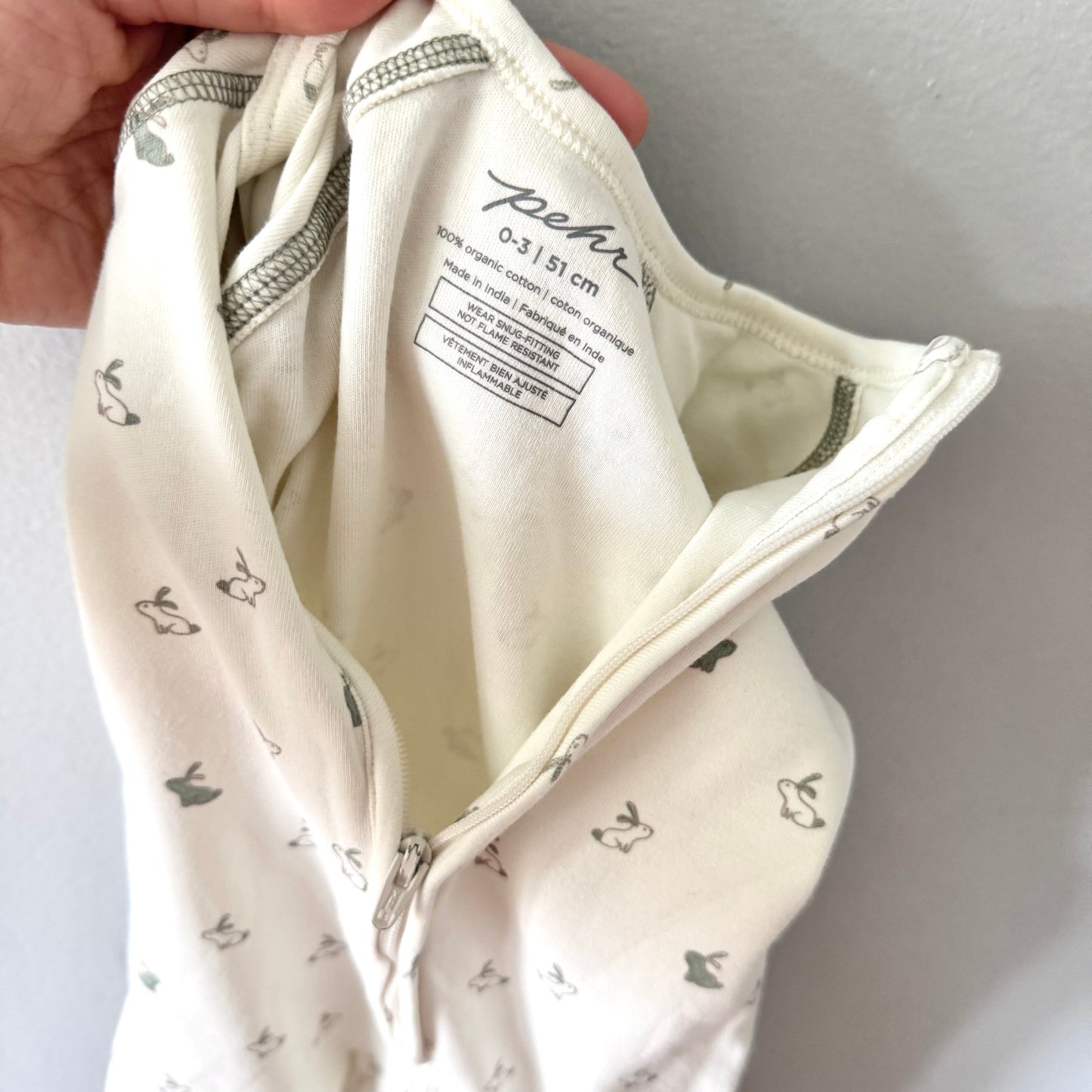 Pehr / White x bunny romper / 0-3M