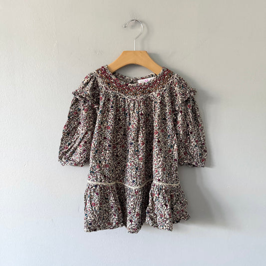 Zara / Floral rayon dress / 3-4Y