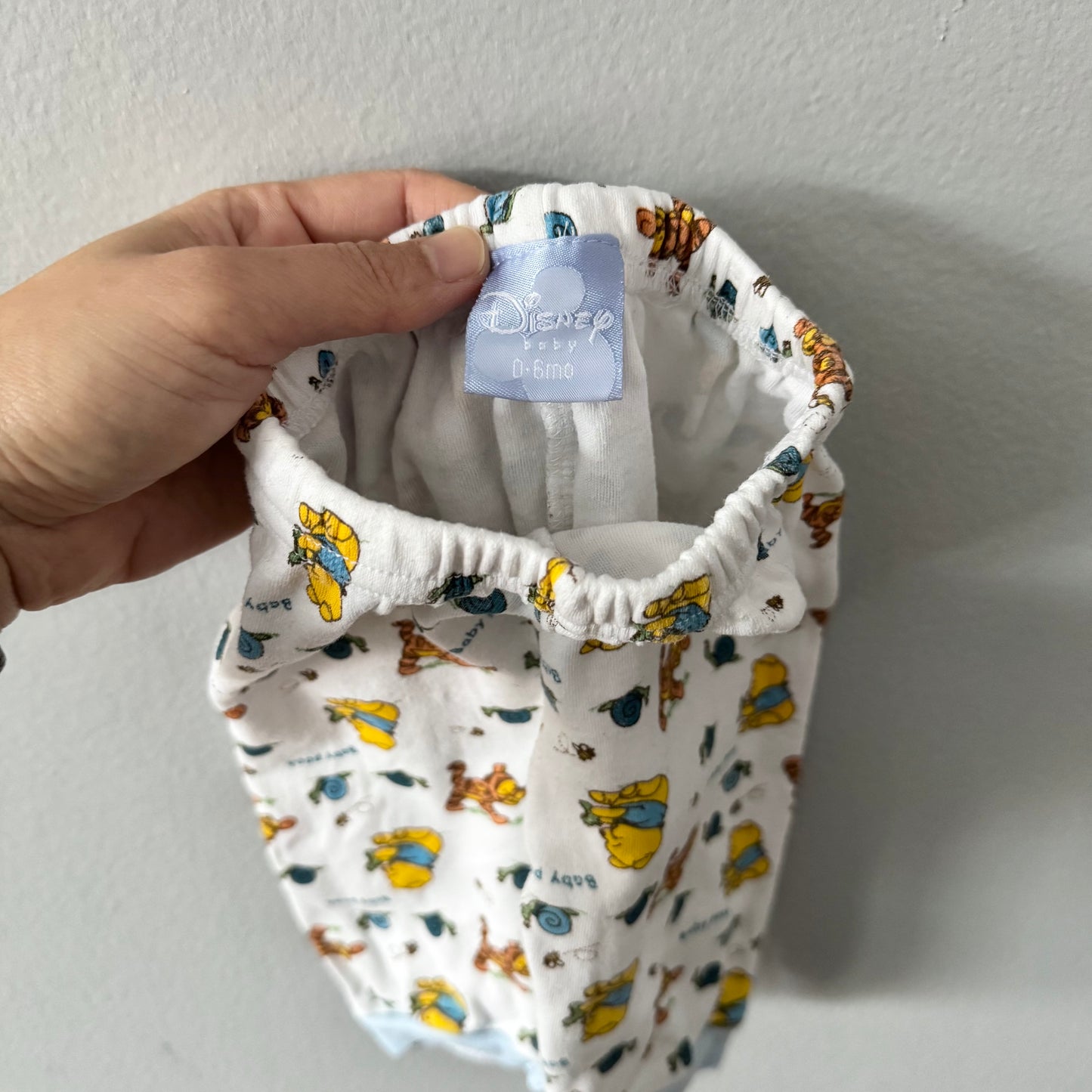 Disney baby / Pantalon en coton Winnie l'Ourson blanc / 0-6M